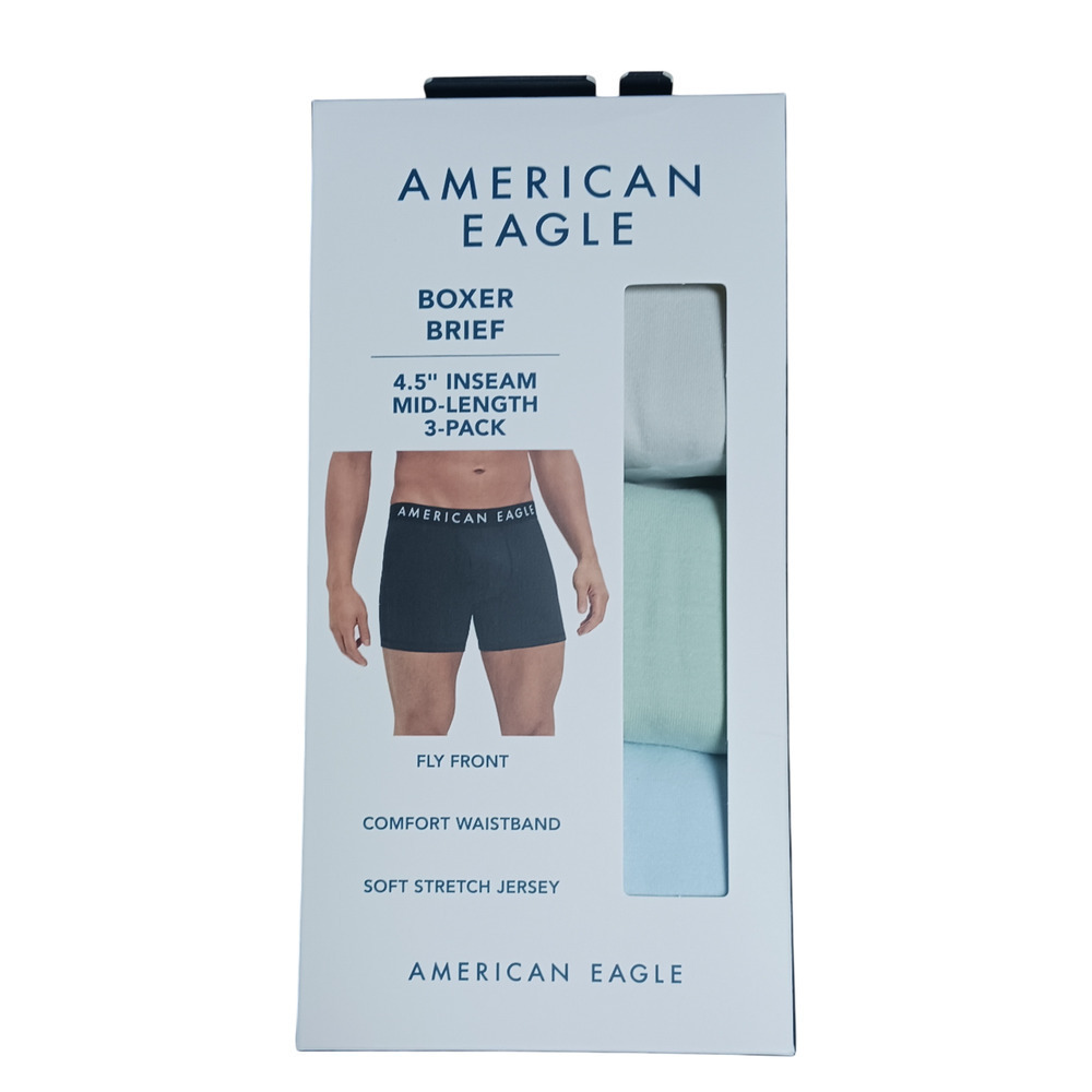 American Eagle Mens 3-Pack Classic 4.5" Boxer Brief Multicolor X-Small (26-28")